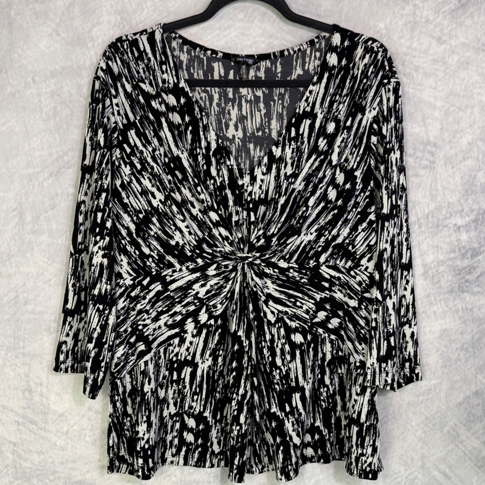 Y2k Abstract Twist Front Top Womens sz 2X career office fairy grunge Indie